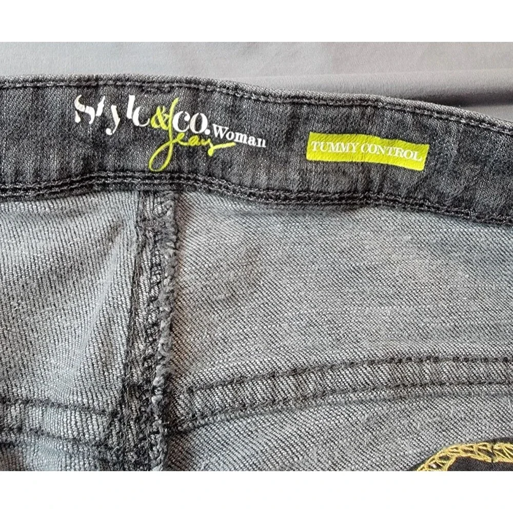 Style & Co Women’s Gray Bootcut Jeans Size 18W Petite Tummy Control Stretch